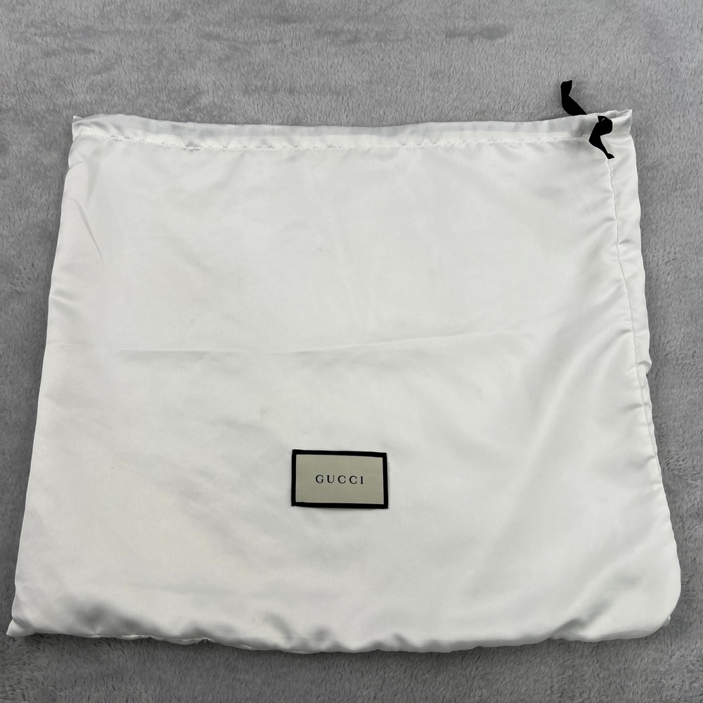 Gucci Dust Bag White Large Satin Drawstring Purse Handbag Storage 18x15